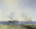 Ivan Aivazovsky battle of steamship vesta and turkish ironclad Seascape